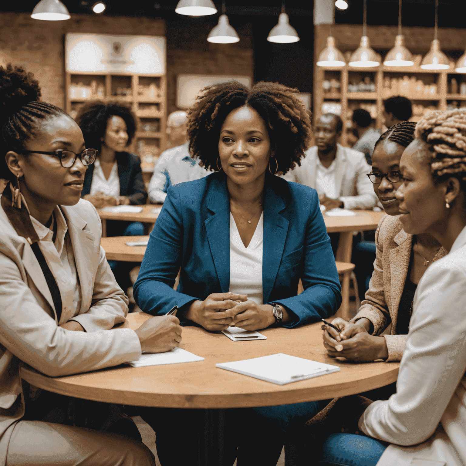 A group of diverse South African consumers participating in a market research focus group