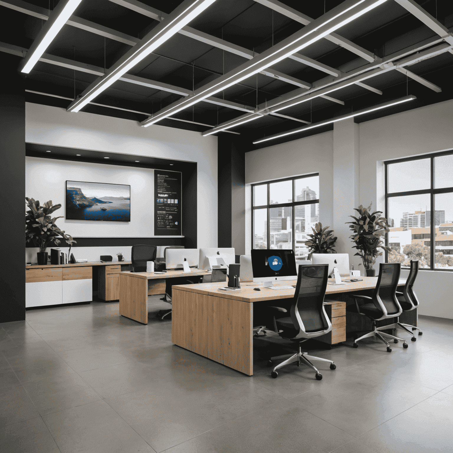 A modern office in South Africa showcasing digital technologies and innovation